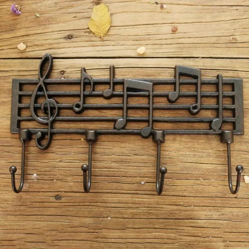 Letter Shape Hooks Metal Cast Iron Classical Retro Garden Courtyard Wall Decorate Clothes Hat Wall Mounted Rusty Colored Hook