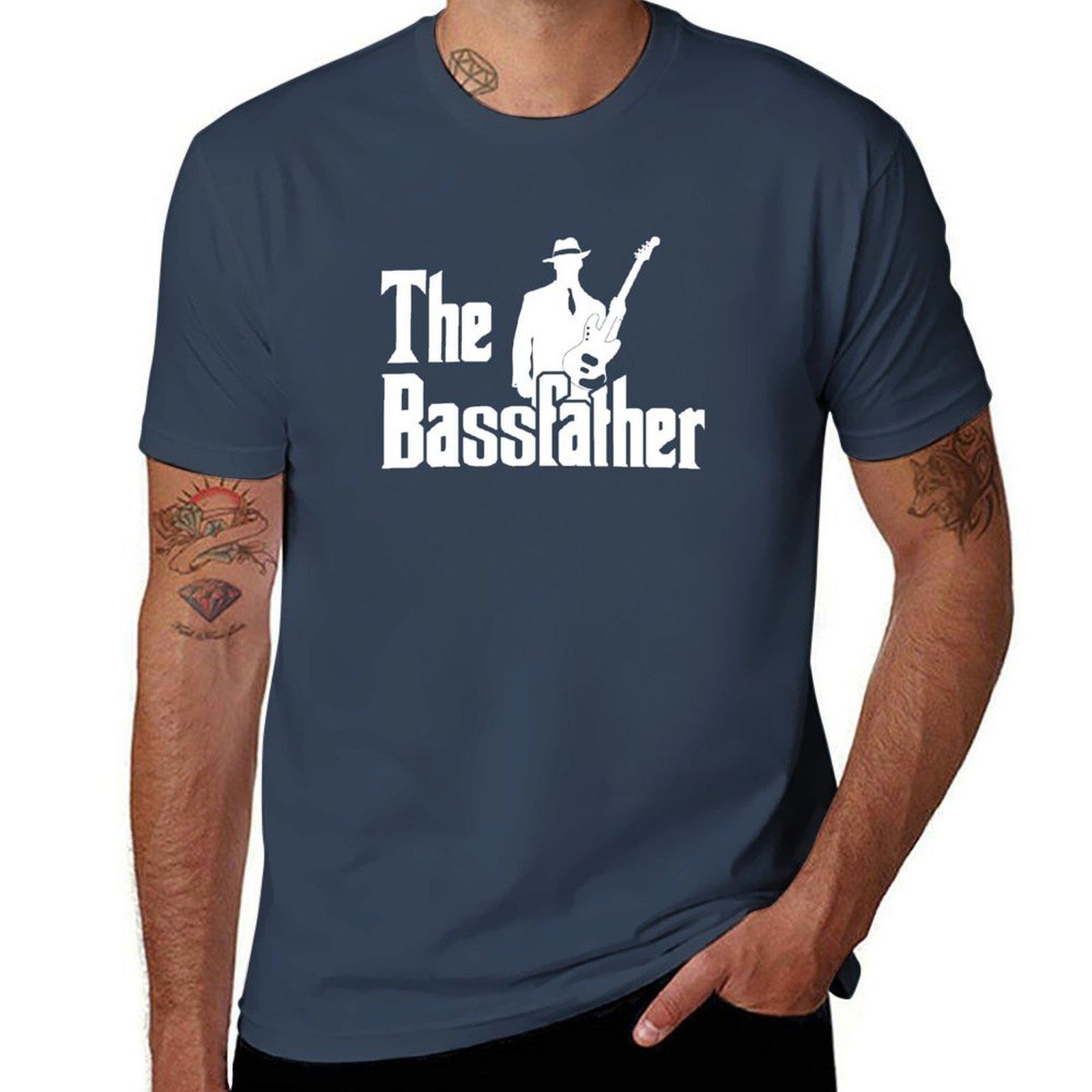 The Bassfather Funny Gift for Bass Guitarist design TShirt NonShrink Basic Cotton TShirt S