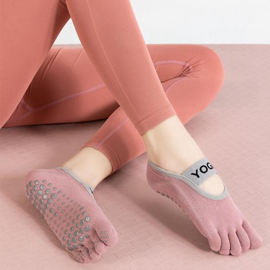 Toe Socks for Men And Women Non-slip Yoga Socks with Grips 5 Toe Athletic Running Socks for Pilates Barre Ballet Fitness