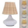 Rattan Nachttischlampe Vintage   Bambusoideae Gewebte Beistelltischlampe für Schlafzimmer Wohnzimmer