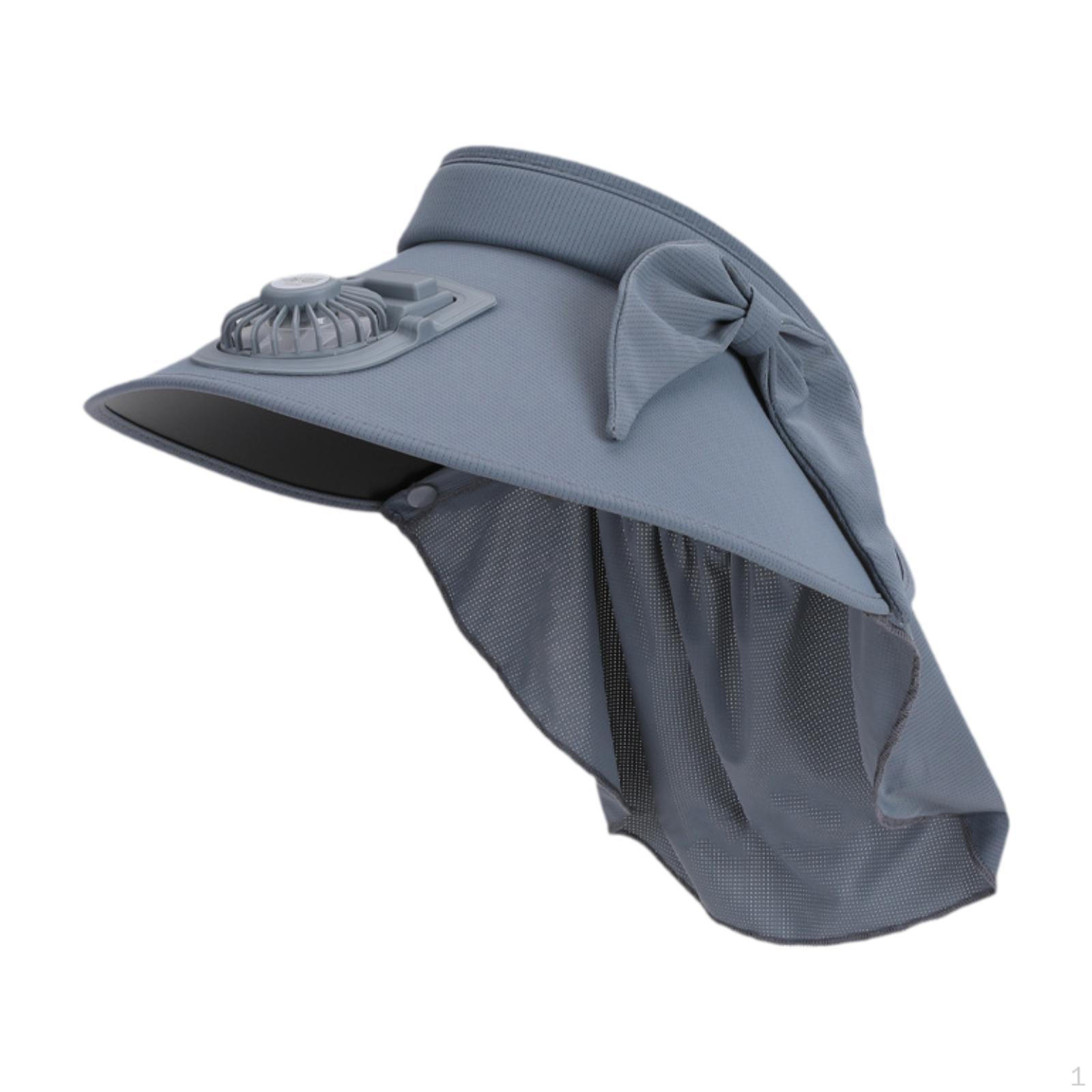 

Козырек от вентилятора Удобная солнцезащитная шляпа для езды на велосипеде, пешего туризма, кемпинга, рыбалки, путешествий темно-серого