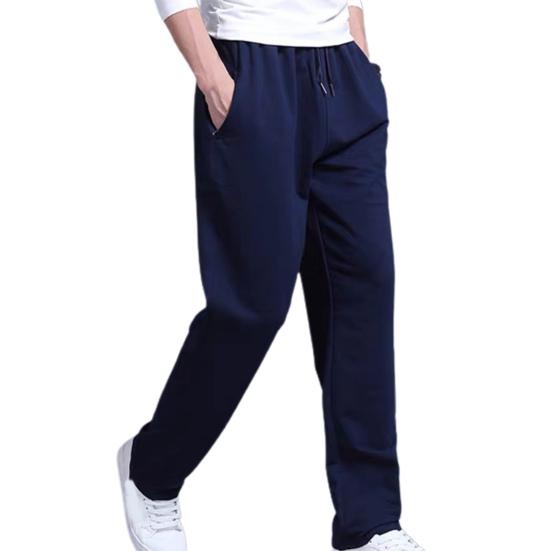 Fashion Men's Pants Solid Loose Drawstring  Color Sports Trousers Straight Casual