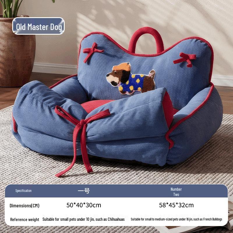 Winter Cartoon Sofa Bed: Washable Sleep Mat for Small Dogs & Cats