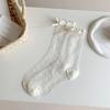 Calze in Fibra di Vetro - Calze Estive Leggere Trasparenti con Fiocco Dolce e Pizzo per Ragazze, Calzini Carini a Pois.
