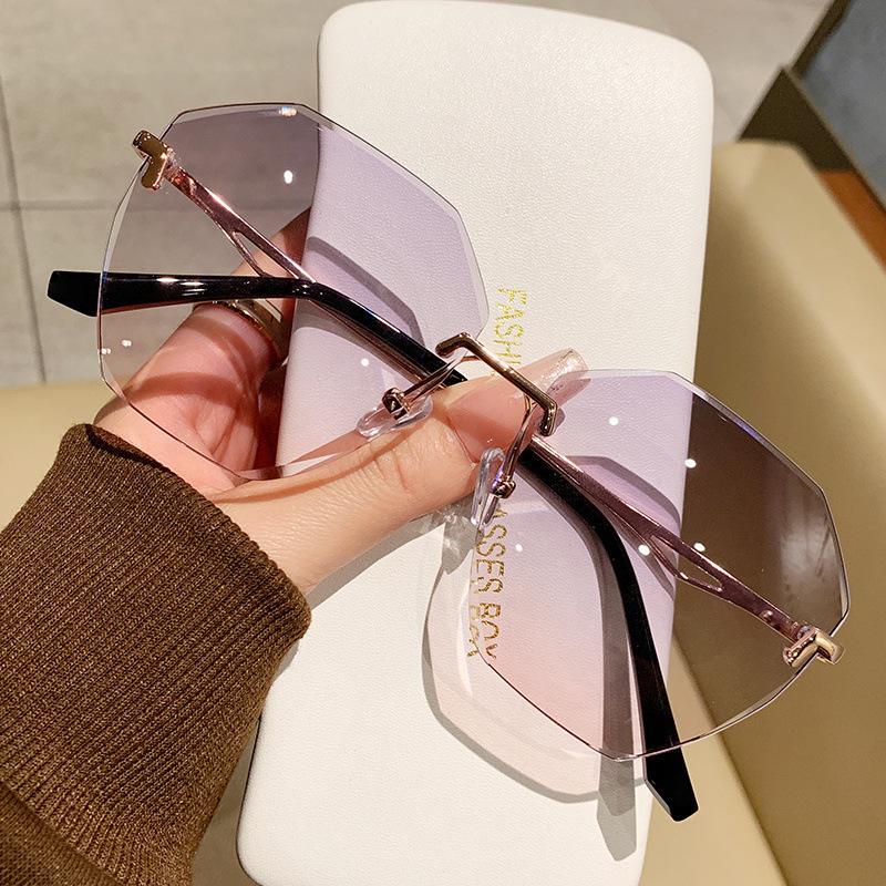 

Солнцезащитные очки с многоугольными краями, меняющими цвет, градиентные цвета, расширенные солнцезащитные очки для похудения с большим лицом, защита от солнца, УФ-лучи