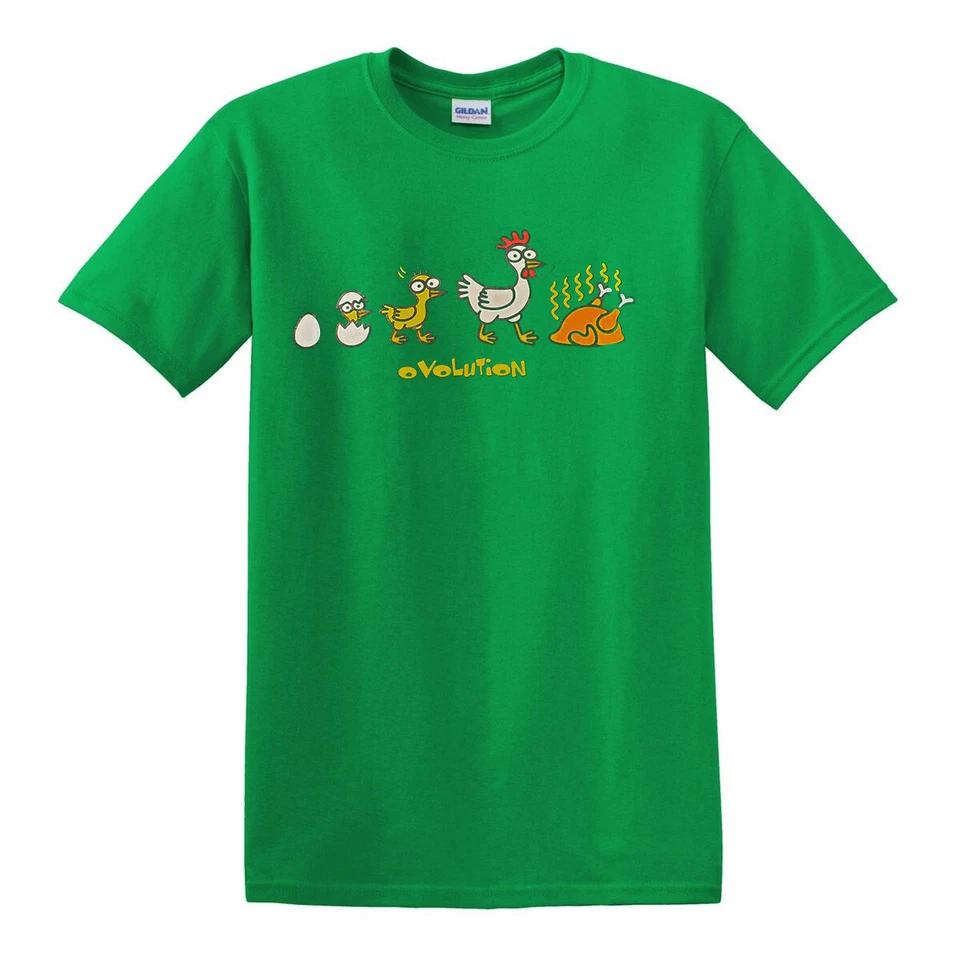 OVOLUTION FUNNY T-SHIRT Chicken Chick Evolution Joke Party Fun Gift T-shirt Top 2 S