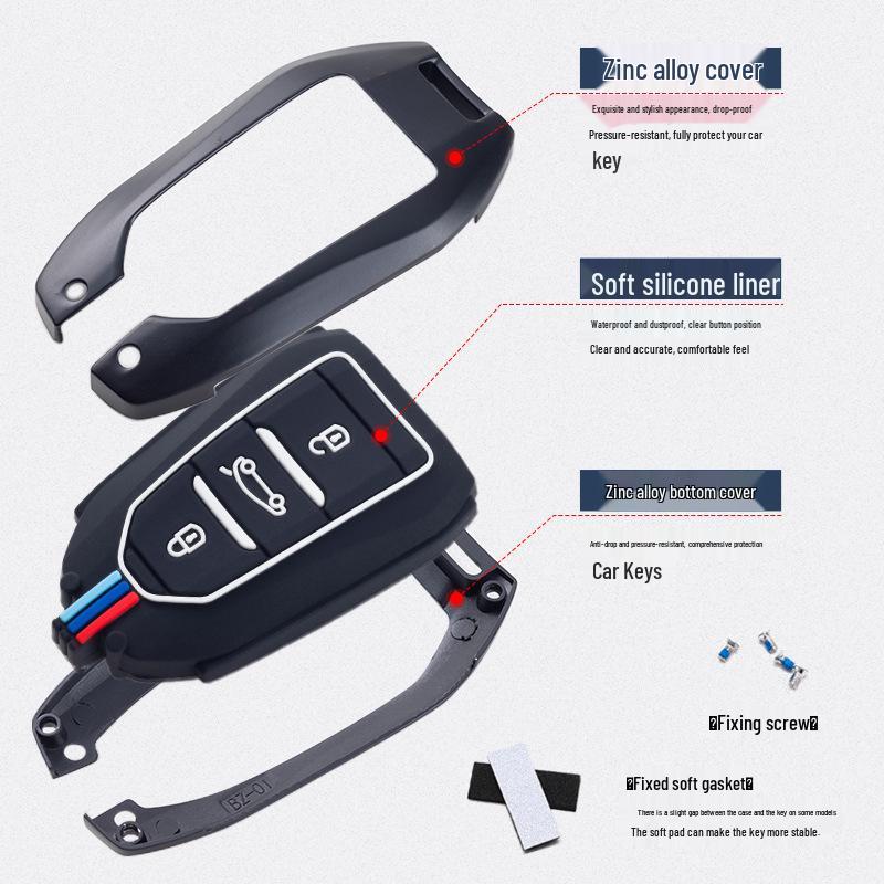Peugeot Car Key Cover for Dongfeng 408, 4008, 308, 3008, 508, 5008, 2008 – Snap Button Shell