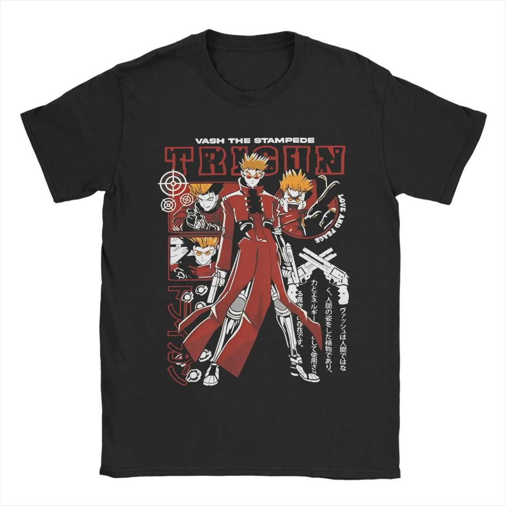 TRIGUN STAMPEDE Trigun Nicholas D Stampede Graphic Print TShirts Men Women Fashion Crewneck Cotton Tees Harajuku Oversized Tops