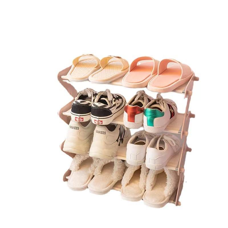 Simple shoe rack storage cabinet, shoe box storage, layered assembly, Z-shaped shoe rack, folding shoe rack, small shoe rack