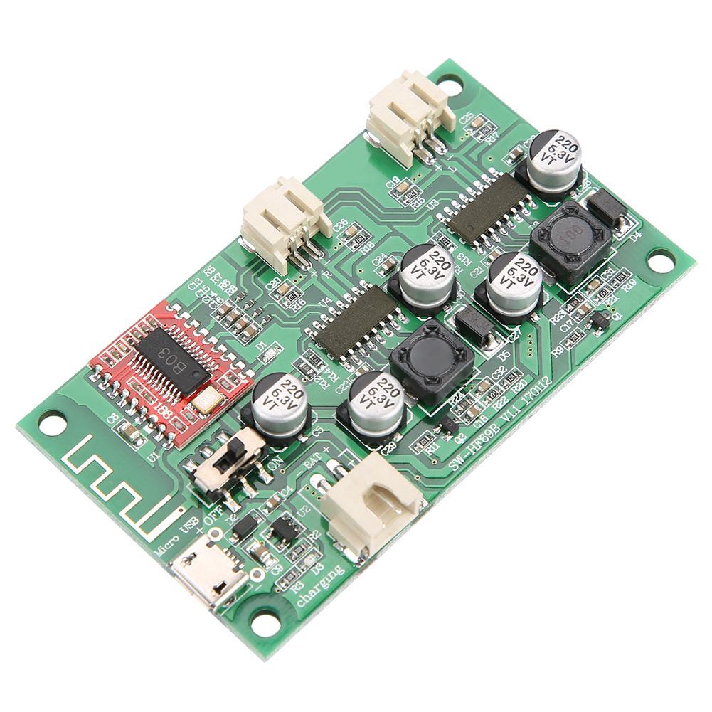 

Плата підсилювача потужності Bluetooth 2x6W DC 5V3.7V літієва батарея з керуванням зарядом HF69B