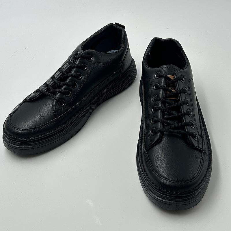 

2024 осень новые кроссовки для сноуборда мужские повседневные кожаные туфли в британском стиле универсальные мужские кроссовки для сноуборда на платформе износостойкие дышащие кроссовки для сноуборда 44 чёрный