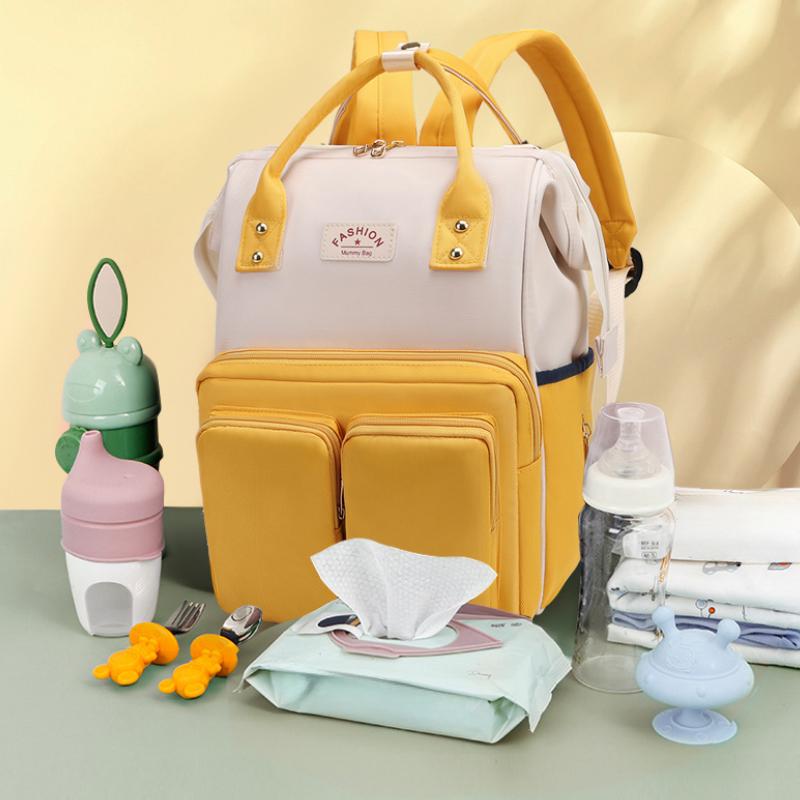 Stylish Mother Diaper Bag Backpack Waterproof Oxford Travel Bag with Multi-compartments