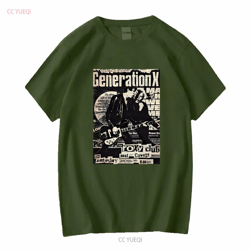 The generation x t shirt punk rock 70s TE5413 vintage Washed Slightly streetwear Versatile Unisex Comfortable Soft Stretched
