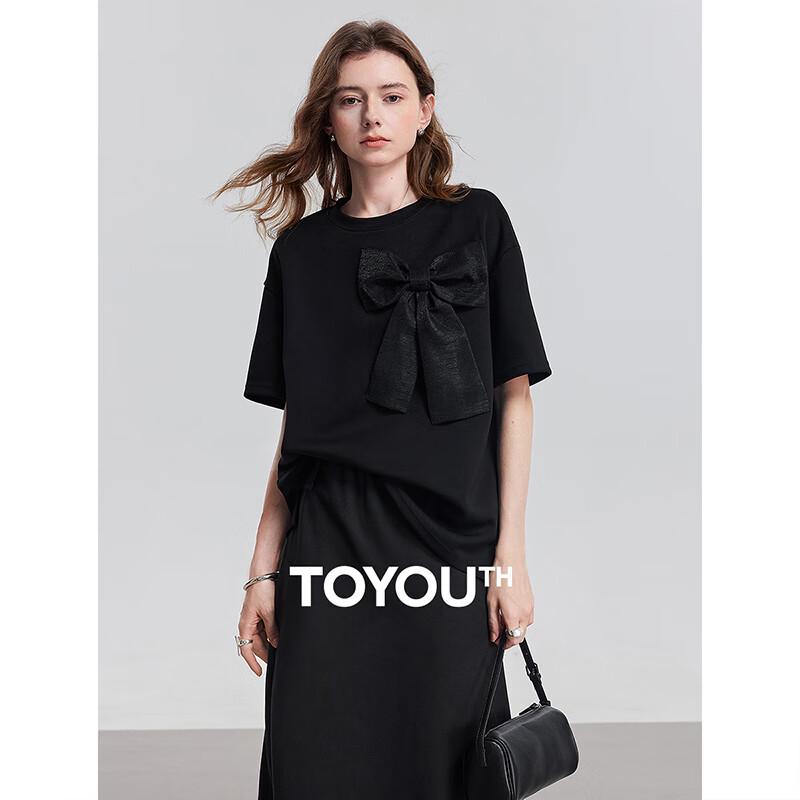 Women's Oversize Round Neck Bowknot T-Shirt