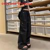 Womens Cargo Pants With Wool Blend Fabric For Casual Spring Summer Wear