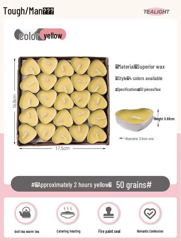 LIEI Heart-Shaped Smokeless Candle