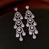Silver Needle New Chinese Zircon Leaf Water Drop Earrings Light Luxury Premium Sense Earrings Retro Court Style Temperament Earrings Women