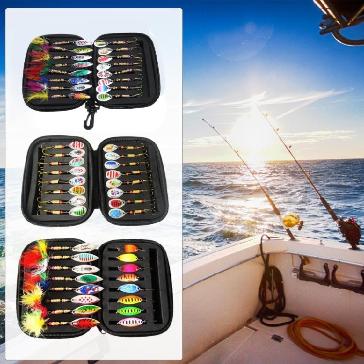 16Pcs Fishing Spinner Swimbaits Set for Saltwater and Saltwater Sequins Lures Bass Spoon Steel Treble Hook Spinner Baits