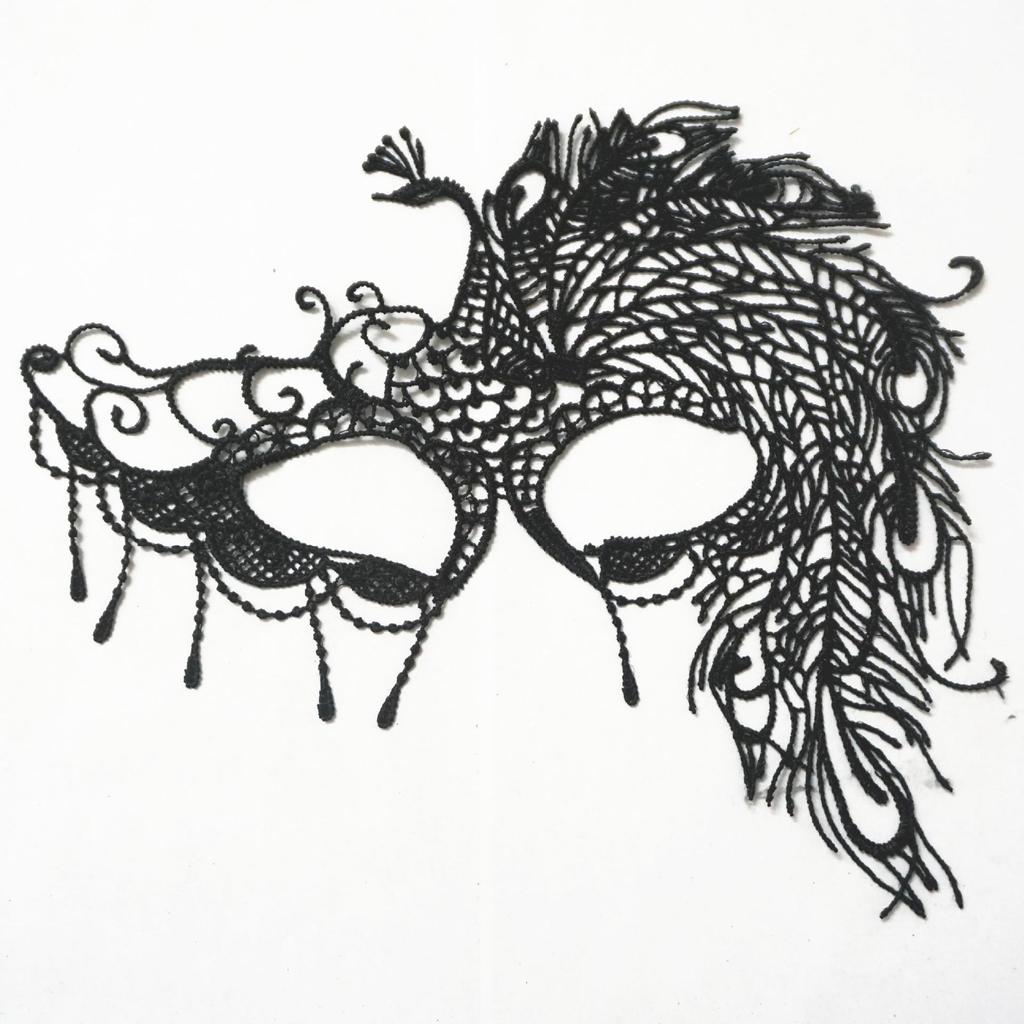 Schwarze Spitzen-Königinnen-Augenmaske für Halloween- und Weihnachtsfeier