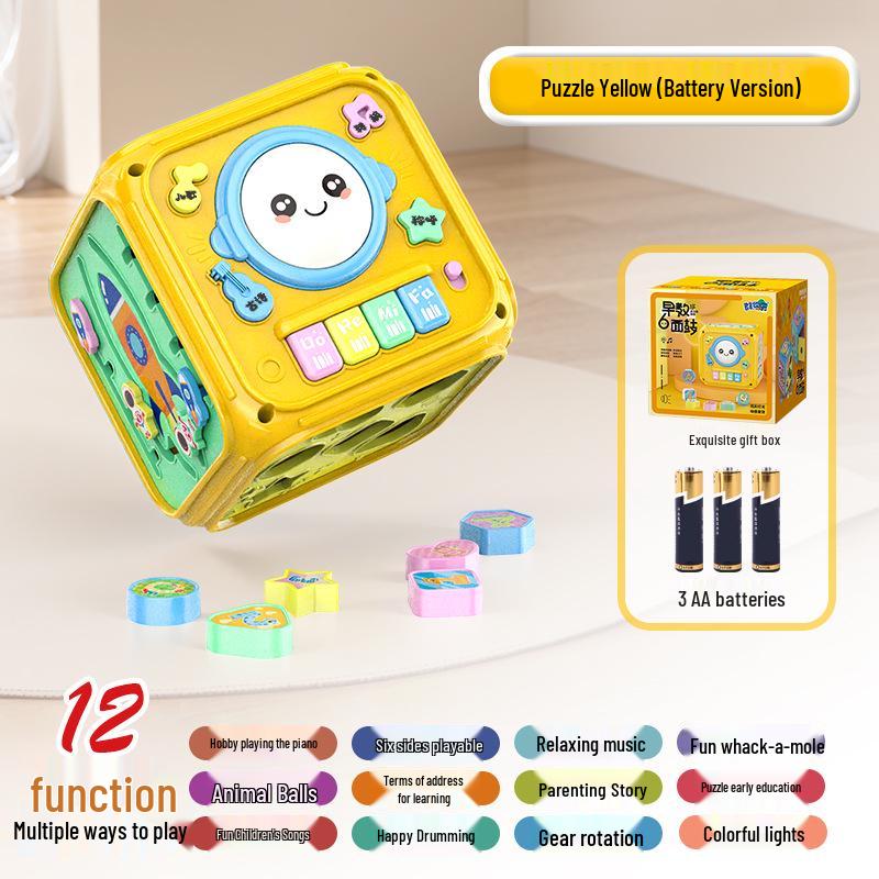 

Шестигранный детский барабан: Многогранная погремушка для раннего развития для младенцев 6 месяцев+ 13*13*13