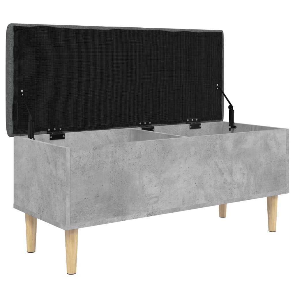 Storage Bench Concrete Grey 102x42x46 Cm Engineered Wood
