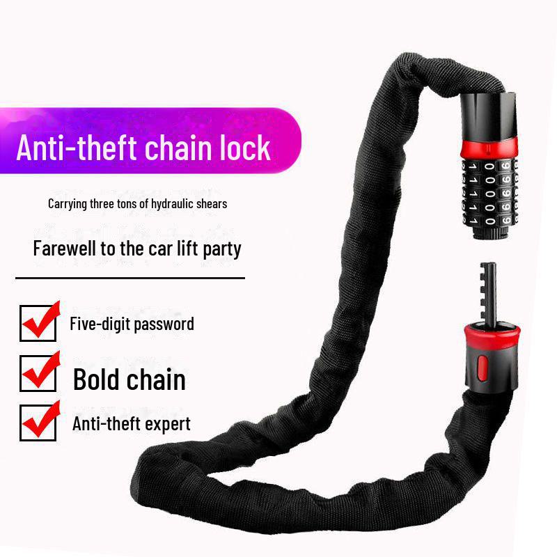 Universal Anti-Theft Lock: Password-Protected Iron Chain for Bicycles, Electric Cars, and Doors