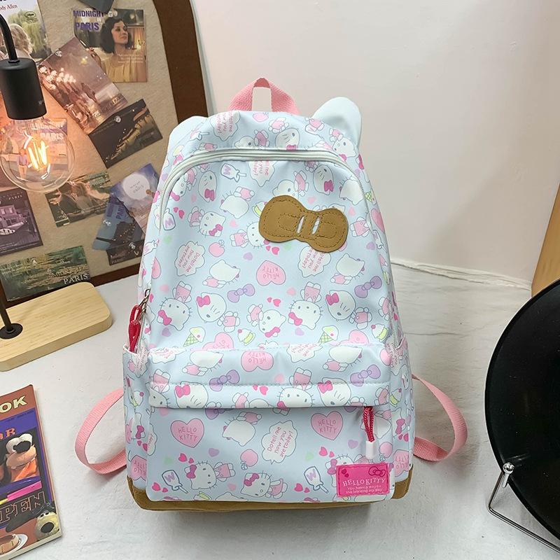 High-value Japanese campus backpack, sweet schoolbag, cute trendy bow ears, cash large-capacity backpack.