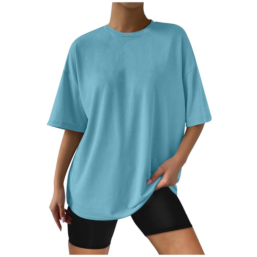 Women's T-Shirt Oversized Relaxed Fit Raglan Sleeve Crew Neck Short Sleeve Top