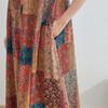 DIMANAF 2025 Women Plus Size Summer Dress Casual Floral Dress Basic Vintage Loose Long Dress Maxi