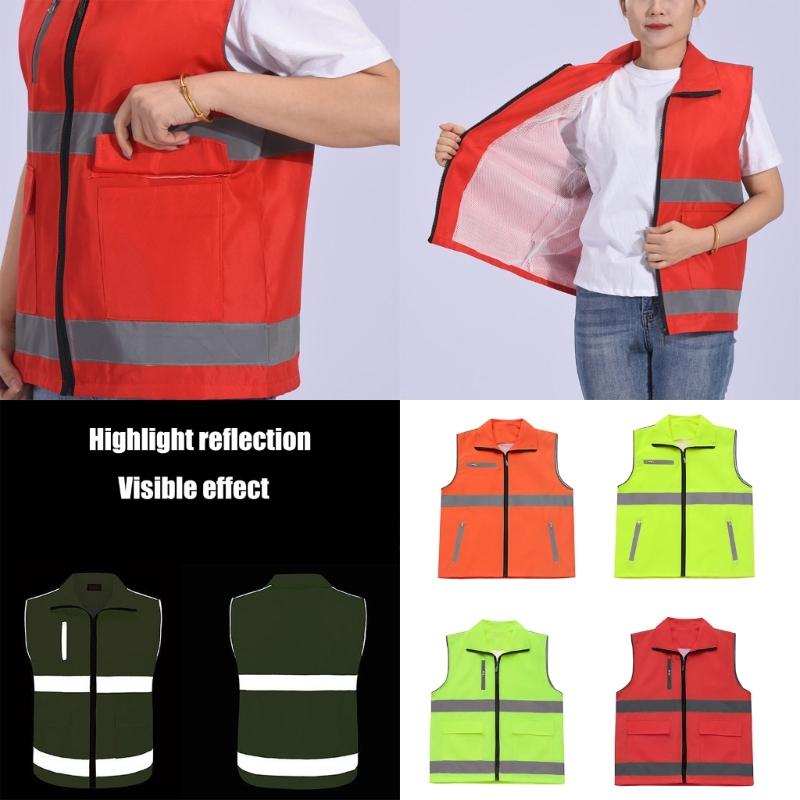 Reflective Vest Security Vest Unisex High Visibility Vest Security Workwear for Men Women Traffic Work Running