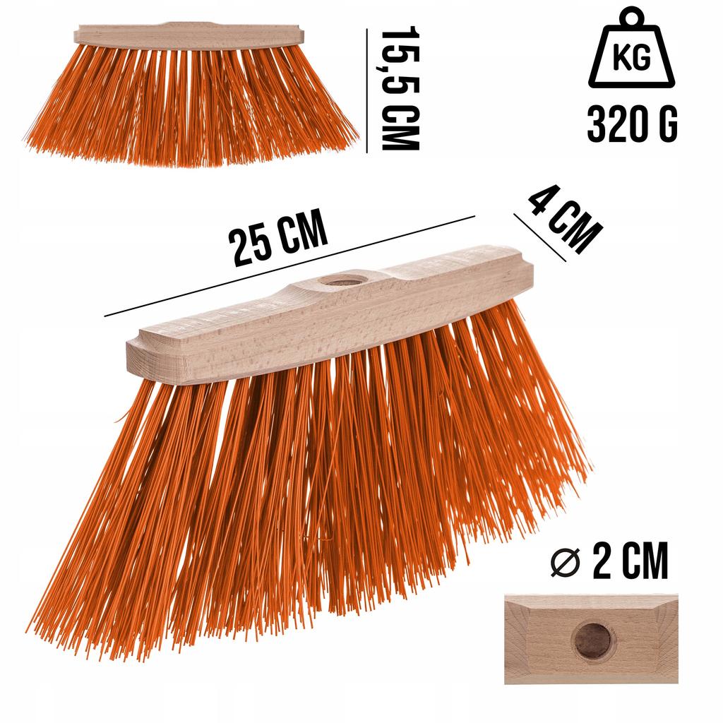 Szczotka łukowa gospodarcza ogrodnicza ulicówka 250mm orange - etox
