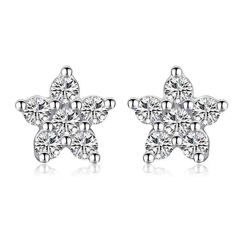 

Gica Gema 1.2ct круглые серьги-гвоздики с цирконом 8H8A, серьги из стерлингового серебра 925 пробы для вечеринки, помолвки, цветы, женские ювелирные украшения 3mm белый