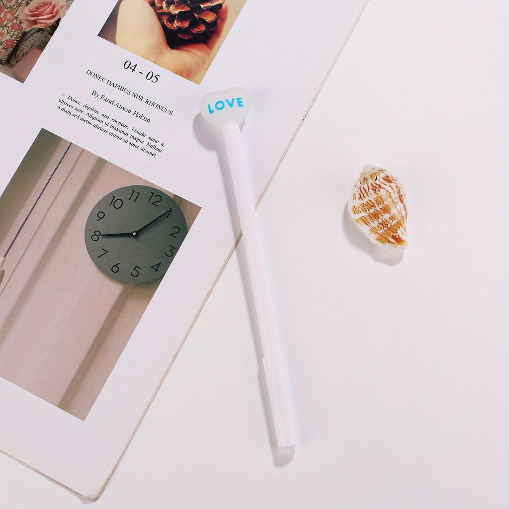 Back To School Season 10pcs 0.5mm Cartoon Cute Neutral Pen Creative Love Shape Water Pen Office Smooth Durable Sign Pen Student Stationery