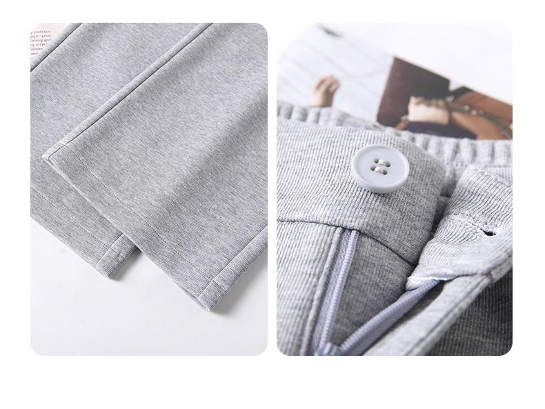 High Waist Petite Gray Wide-Leg Pants - Autumn/Winter 2025 Casual Slimming Trousers for Women