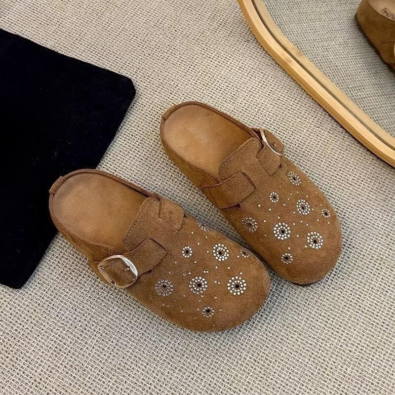 

Half-slip-on Women s Shoes - New Style, Retro Thick-soled, Casual Shoes, One-piece Shoes 40 коричневий