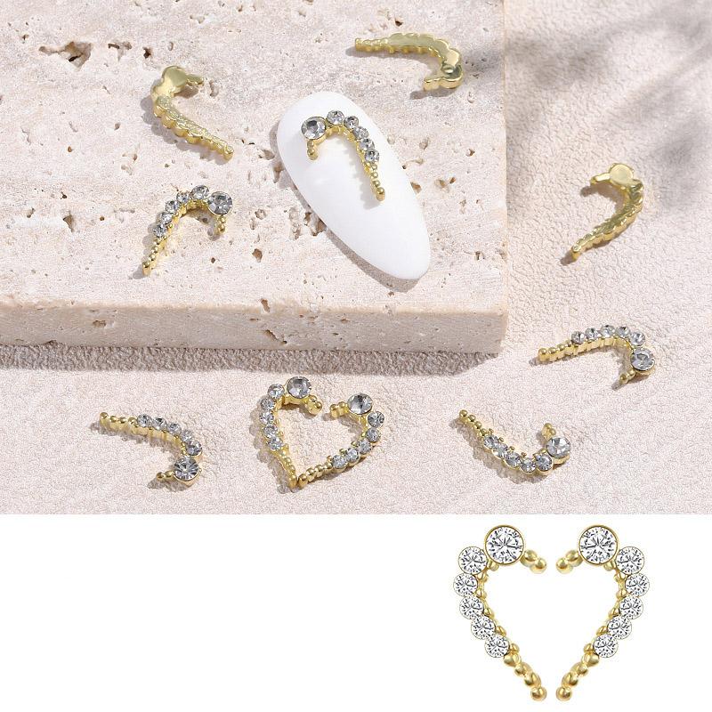 

Дизайн ногтей, симметричный любовный сплав, ювелирные изделия, цвет в форме сердца, сплав, алмазная наклейка для ногтей, украшение для ногтей с бриллиантами