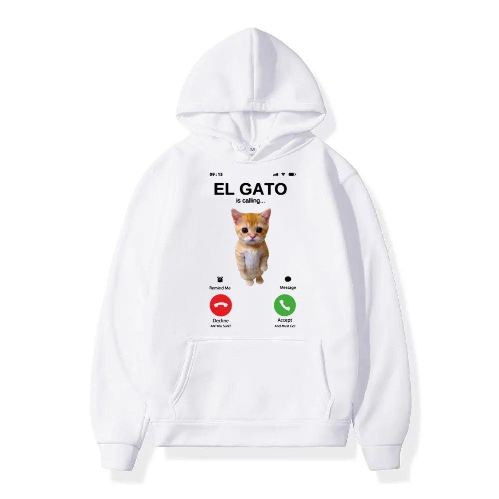 Acheter 2023 Cat Unisexe Hip Hop Sweats à Capuche Unisexes Streetwear Harajuku Sweat Oversize Automne Hiver Hauts Pull Lâche Décontracté Unisexe Vêtements