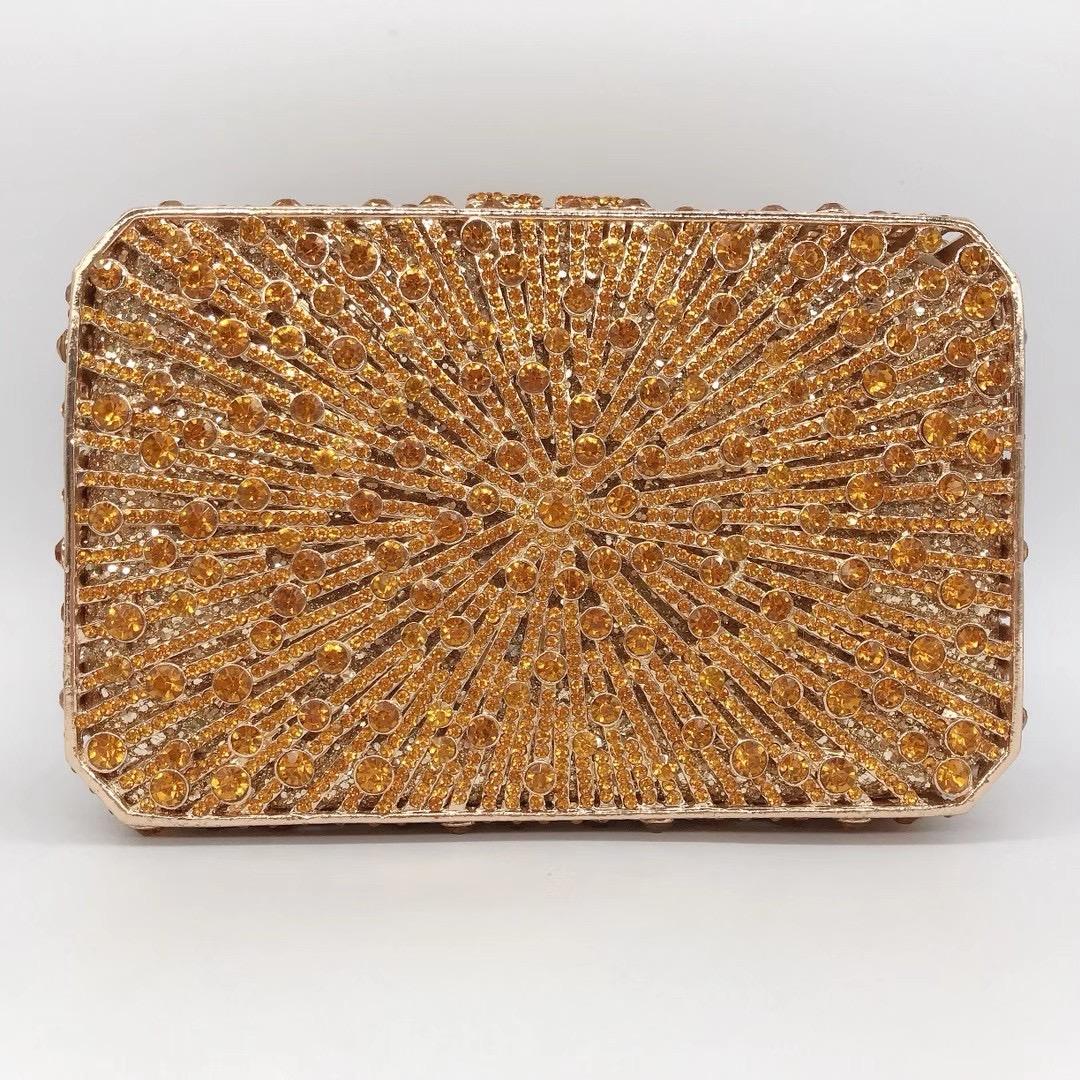 

Diamond Rhinestone Evening Wedding Purse Luxury Crystal Women Girls Bags Party Dinner Handbags Silver/Gold Metal Hard Case Bag 18cmX10cmX5cm