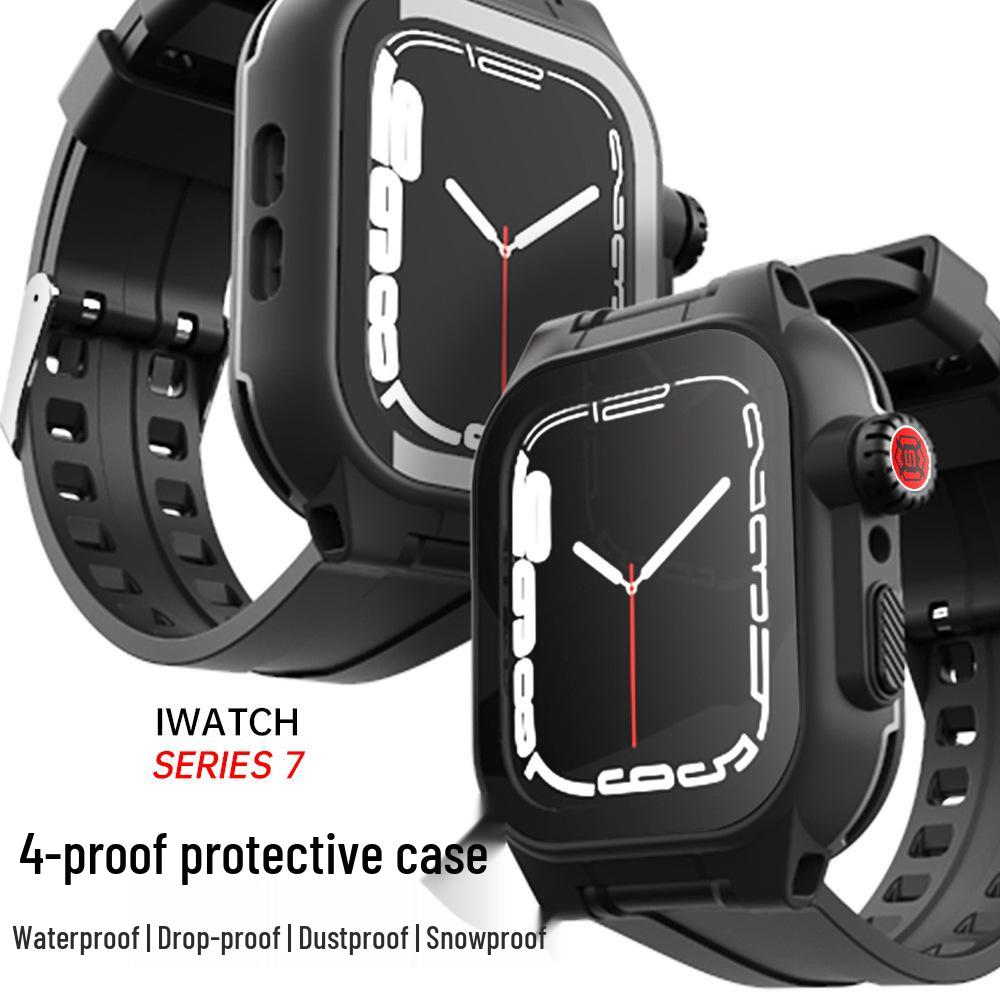 Apple Watch S7/S8/S9 Waterproof Protective Case 41/45mm for Swimming, Diving, and Sports.