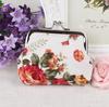 Women Girl Retro Rose Flowers Printed Hasp Canvas Coin Purse Wallets Buckle Pouch Bag Gift 1 Pc