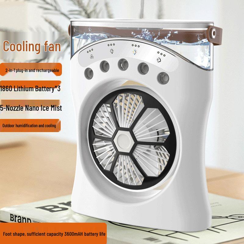 Portable USB Charging Air Conditioner Fan with Humidification for Dorms and Outdoor Use
