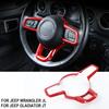 Steering Wheel Trim Decal Panel Red for Jeep Wrangler JL JLU Gladiator JT 2018+