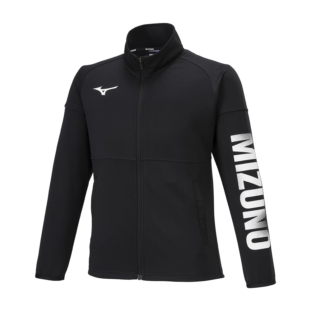 Mizuno Tough Jersey Training Jacket for Black Kids, Moisture-Wicking, Quick-Drying, Tear-Resistant, Durable, Unisex, 32JCB410,