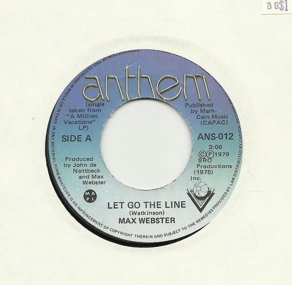 

7inch Record MAX WEBSTER - Let Go The Line ANS012 Anthem 1979 Canada Rock Used