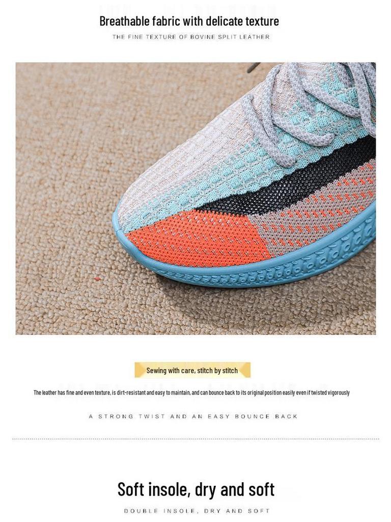 2025 Spring/Summer Women's Breathable Flyknit Mesh Running Shoes with Soft Sole