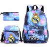 Large Capacity Schoolbag with Shoulder Strap; Student Three-piece Pencil Case Set