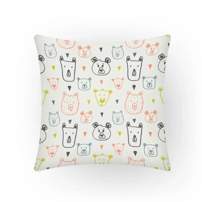 Gift Cartoon Household Products Cute Bear Animal Decoration Bedroom Gamer Pillow Cover Square