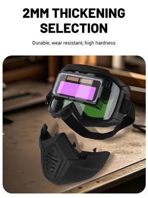 Selbstabdunkelnde Schweißbrille Arbeitsschutzausrüstung Gesichtsschutz Verstellbares Band Schlagfest Schweißermaske Gesichtsabdeckung