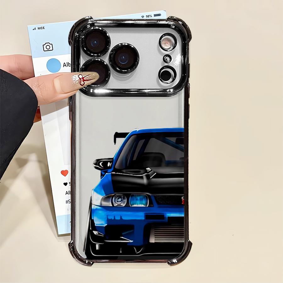 Phone Case for Apple iPhone 17 Air 13 12 11 Pro Max 16 15 14 Plus 16e Clear Cover Japanese JDM Drift Car