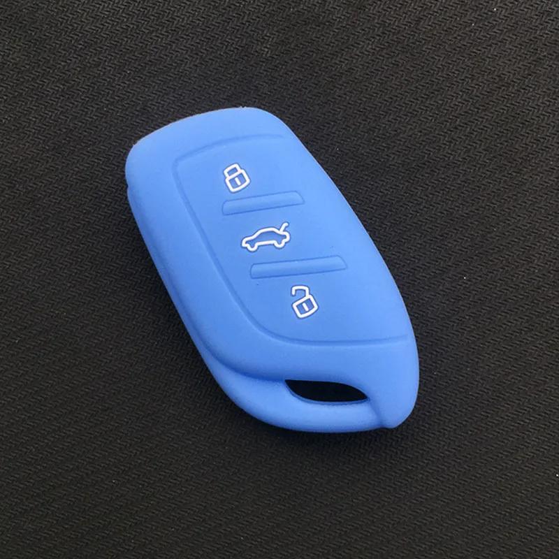 Silicone rubber car key fob case cover set skin protector for MG ZS EV HS 3button key